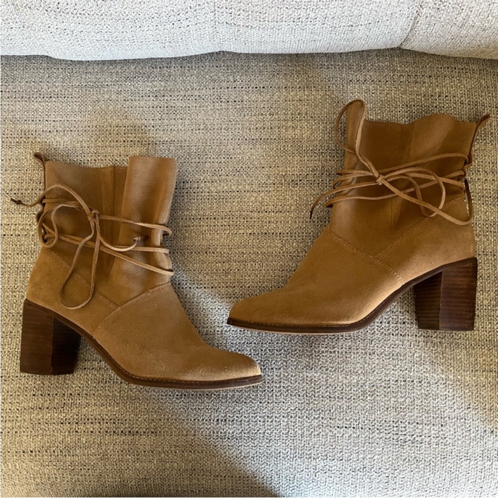Toms Brown Suede Heeled Boots